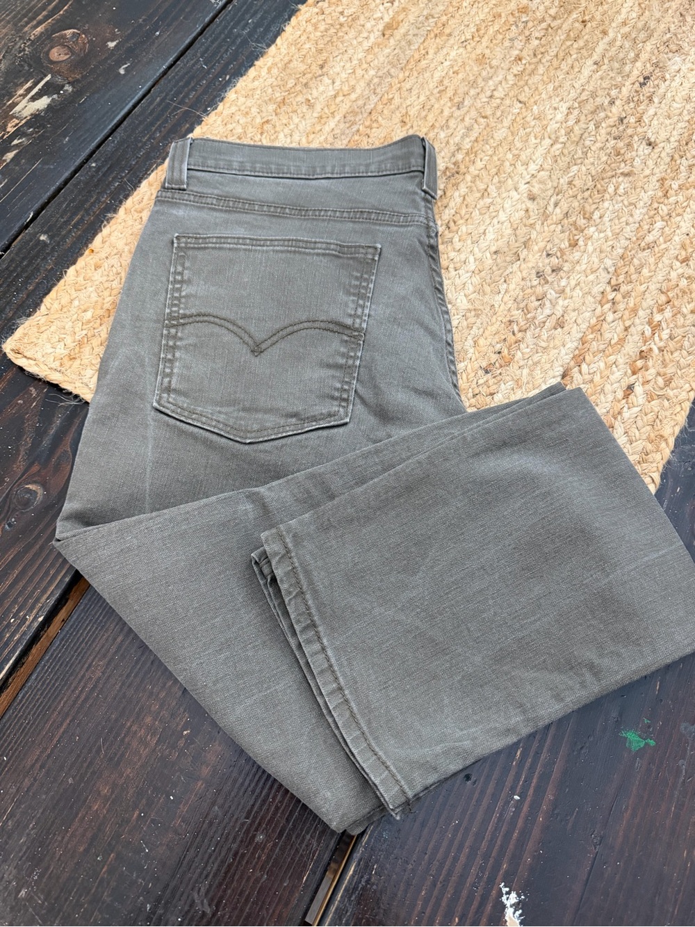 Levi's Men's Straight Jeans in Gray Olive